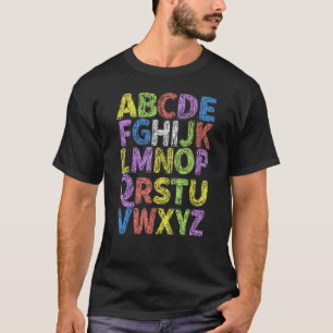 Camiseta Olá Letras do Alfabeto De Volta à Escola Para Prof