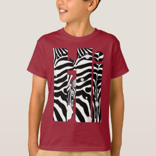 Camiseta "Olá!" listras pretas/brancas da zebra abstraem n