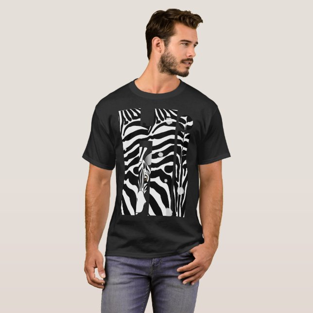 Camiseta "Olá!" listras pretas/brancas da zebra abstraem na (Frente Completa)