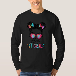 Camiseta Olá Meninas de Cabelo Alto Desarrumado da 1ª Série