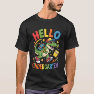Camiseta Olá menino do jardim de infância primeiro dia de v