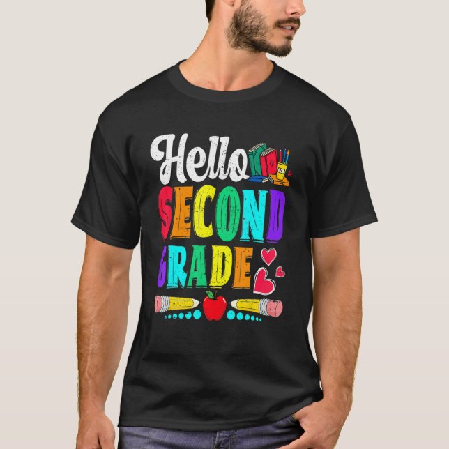 Camiseta Olá, Meninos Bonitos Do Segundo Grau De Volta À Es (Frente)