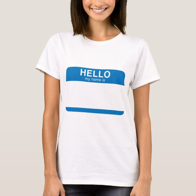 Camiseta Olá! meu nome é - azul (Frente)
