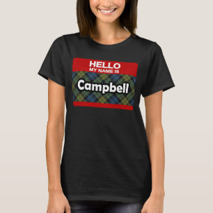 Camiseta Olá Meu nome é Campbell Scottish Tartan
