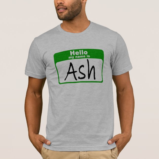 Camiseta Olá! meu nome é cinza (Frente)