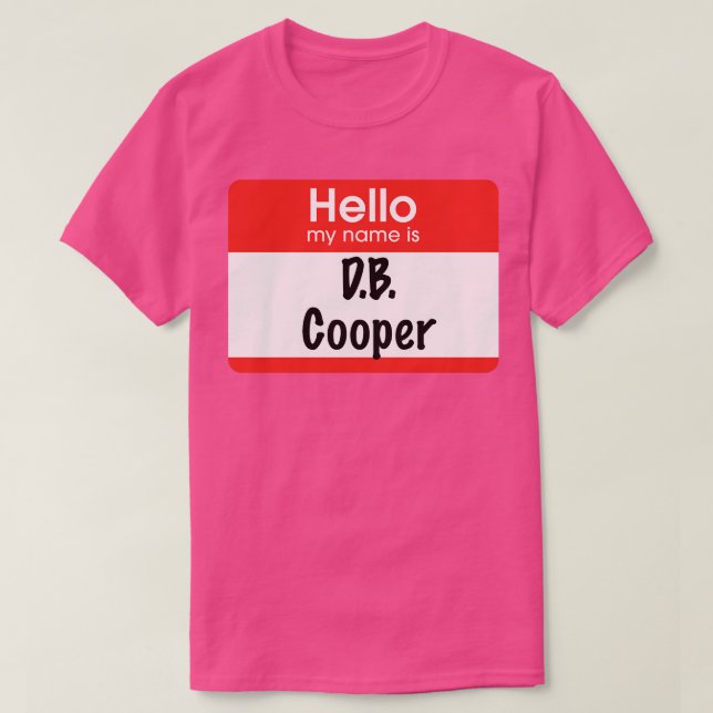 Camiseta Olá, meu nome é DB Cooper (Frente do Design)