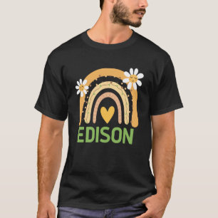 Camiseta Olá, meu nome é Edison Placa de Nome Fofa Per-K Es