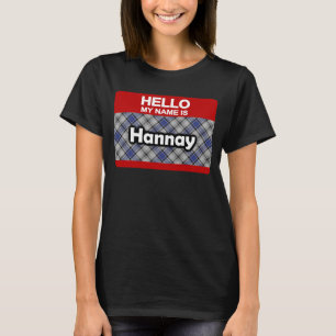 Camiseta Olá, meu nome é Hannay Scottish Clan Tartan