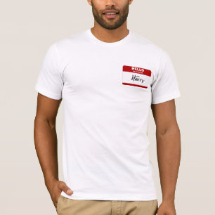 Camiseta Olá! meu nome é Harry (vermelho)