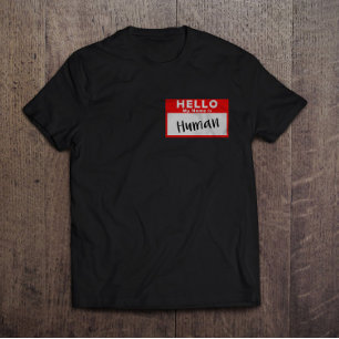 Camiseta Olá! meu nome é impressão esquerdo humano da ca