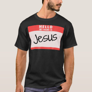 Camiseta Olá Meu nome é Jesus Dia de as Bruxas engraçado
