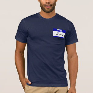 Camiseta Olá! meu nome é Johnny (azul)