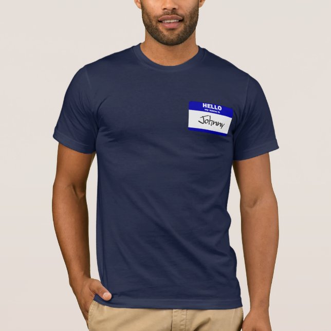 Camiseta Olá! meu nome é Johnny (azul) (Frente)