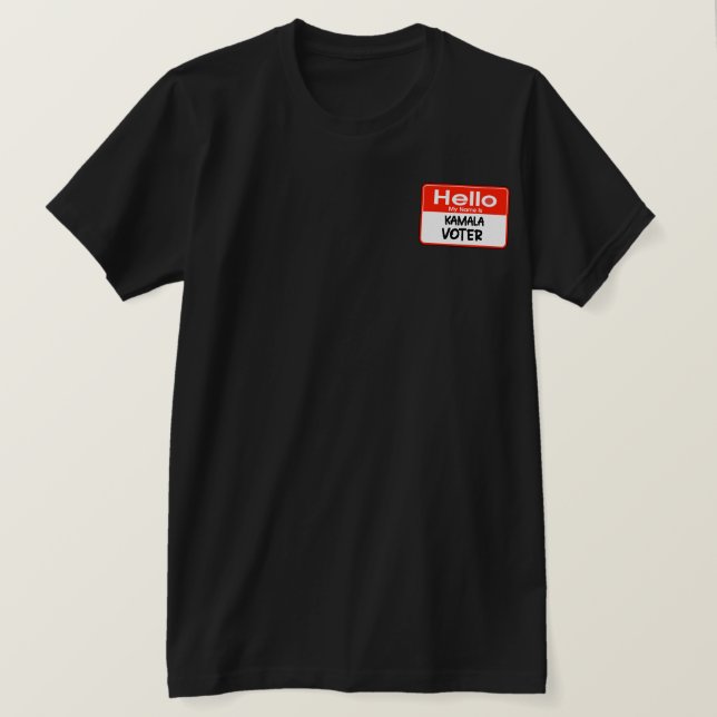 Camiseta Olá Meu Nome É Kamala Voter Harris 2024 (Frente do Design)
