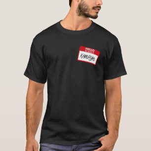 Camiseta Olá, meu nome é Kamryn Crachá Fofo Co do Halloween
