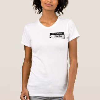 Camiseta Olá Meu nome é Kefir nametag T-shirt feminina