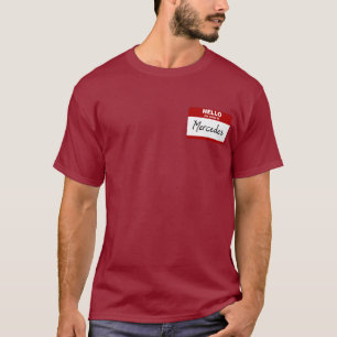 Camiseta Olá! meu nome é Mercedes (vermelho)