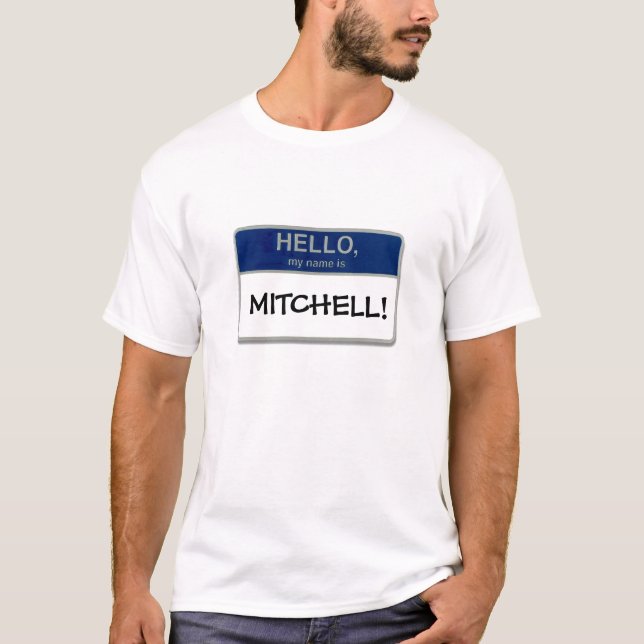 Camiseta Olá!, meu nome é Mitchell! (Frente)