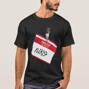 Camiseta Olá Meu Nome É Niko Dia de as Bruxas engraçado Nom