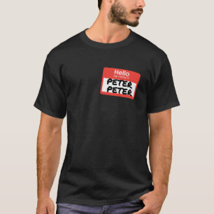 Camiseta Olá Meu nome é Peter Nome de etiqueta Pumpkin Eate