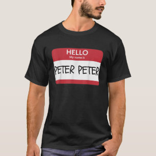 Camiseta Olá Meu Nome É Peter Peter Dia de as Bruxas engraç