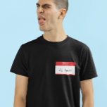 Camiseta Olá Meu nome é Rude ou Funny Red Personalizável<br><div class="desc">Adicione algum capricho ao seu dia com esta camiseta engraçada. Personalizável com seu próprio nome rude ou engraçado!</div>