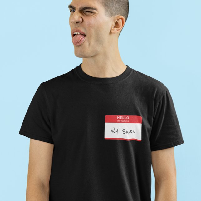 Camiseta Olá Meu nome é Rude ou Funny Red Personalizável (Criador carregado)