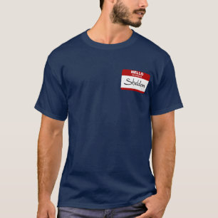 Camiseta Olá! meu nome é Sheldon (vermelho)