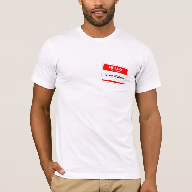 Camiseta Olá Meu Nome É Sticker (Frente)