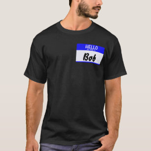 Camiseta Olá! meu nome é T do preto do ____