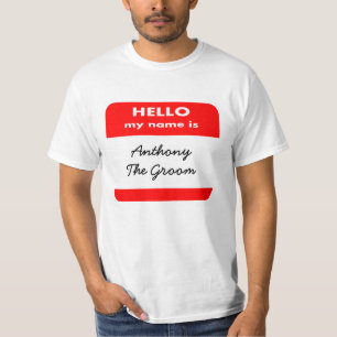 CAMISETA OLÁ, MEU NOME É T SHIRT, ADICIONAR NOSSO TEXTO ENG