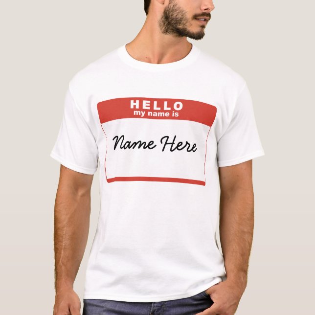 Camiseta Olá, Meu Nome É... Vermelha (Frente)