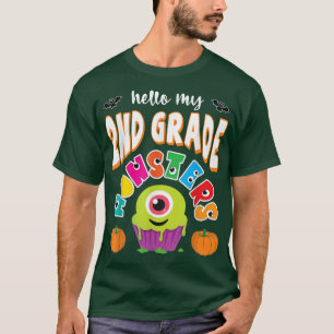 Camiseta Olá, meu segundo, professor do Halloween de Monstr