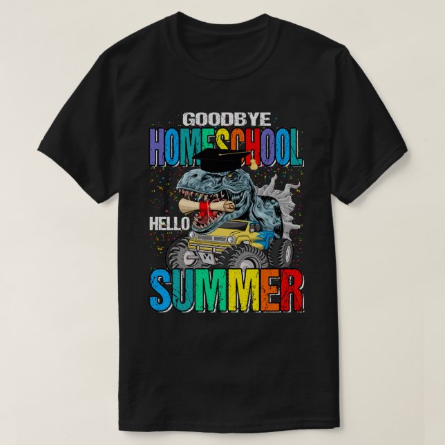 Camiseta Olá Monstro de Verão Dino (Frente do Design)