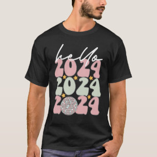 Camiseta Olá Natal de 2024 para o Feliz ano novo Groovy