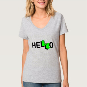 Camiseta Olá Neon Mãos