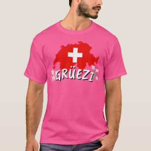 Camiseta Olá No País Suiça, Bandeira Suíça