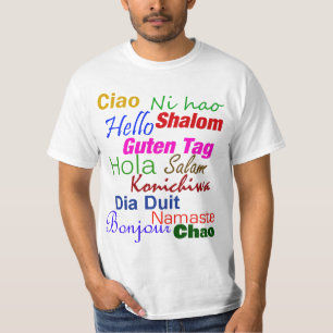 Camiseta Olá! no t-shirt de muitas línguas