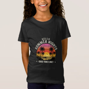 Camiseta Olá Noites de Verão Vintage Pôr do Sol Verão