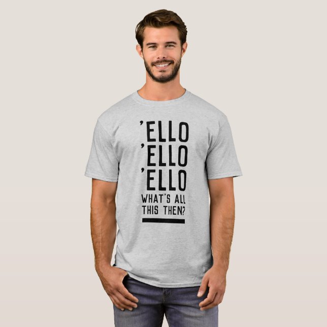 Camiseta Olá, Olá, Tema da Polícia. (Frente Completa)