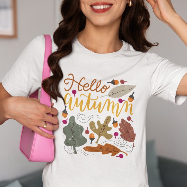 Camiseta Olá outono (Criador carregado)