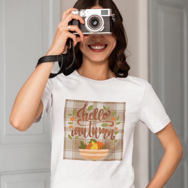 Camiseta Olá outono (Criador carregado)