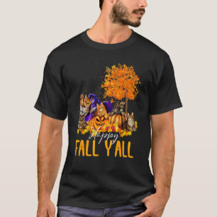 Camiseta Olá Outono Caminhonete Abóbora Espantalho Passeio 