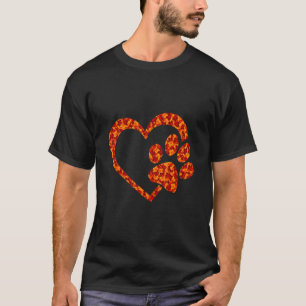 Camiseta Olá Outono Folhas de Outono Impressão de Pata de C