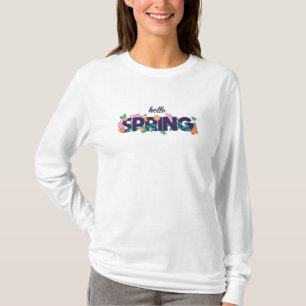 Camiseta Olá, Padrões de Primavera Belos Flores Plantas