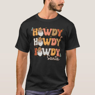 Camiseta Olá Papai Noel Feliz Natal Retro Groovy Couro de V