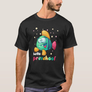 Camiseta Olá Peixe Pré-Escolar De Volta à Escola