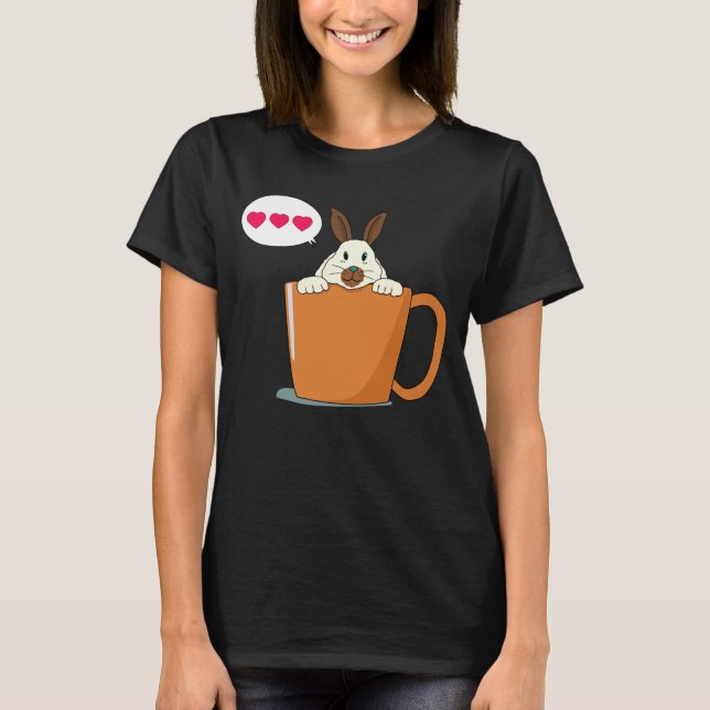 Camiseta Olá, pequeno coelhinho de orelhas castanhas (Frente)