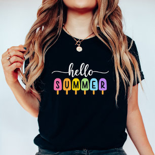 Camiseta Olá Picolé de Verão; Mulheres Sazonais Divertidas