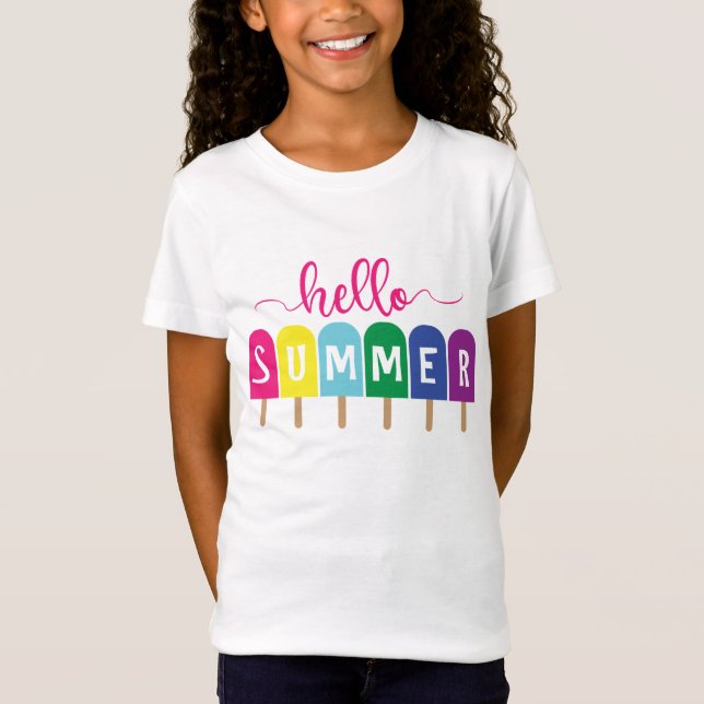 Camiseta Olá, pop de gelo de verão (Frente)